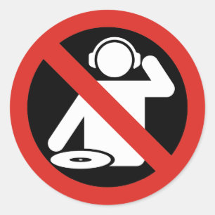 DJ free zone Classic Round Sticker