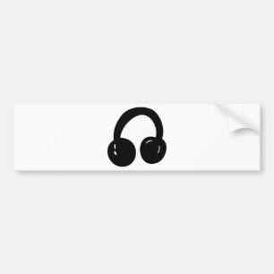 dj headphones bumper sticker