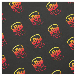 DJ headphones custom named yellow red black fabric