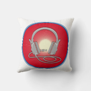 DJ Headphones Icon Throw Pillow