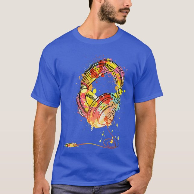 DJ Headphones Music Sound Premium T-Shirt (Front)