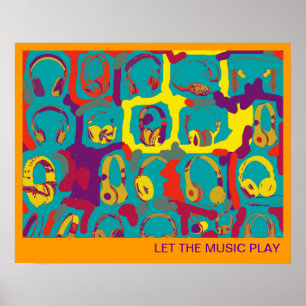 dj headphones print art