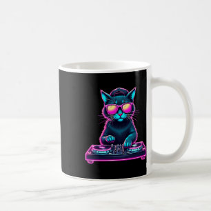 Dj House Cat Rainbow Dj Cat Kitty  Coffee Mug