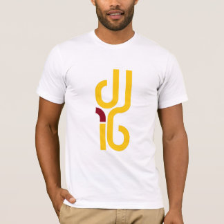 DJ i6 Yellow/Red Logo 3 Men's White Tee