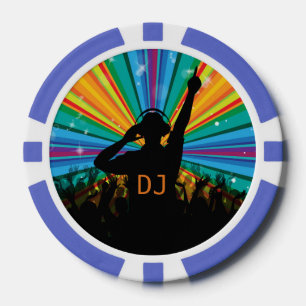 DJ illustration jetons de poker monogramme personn