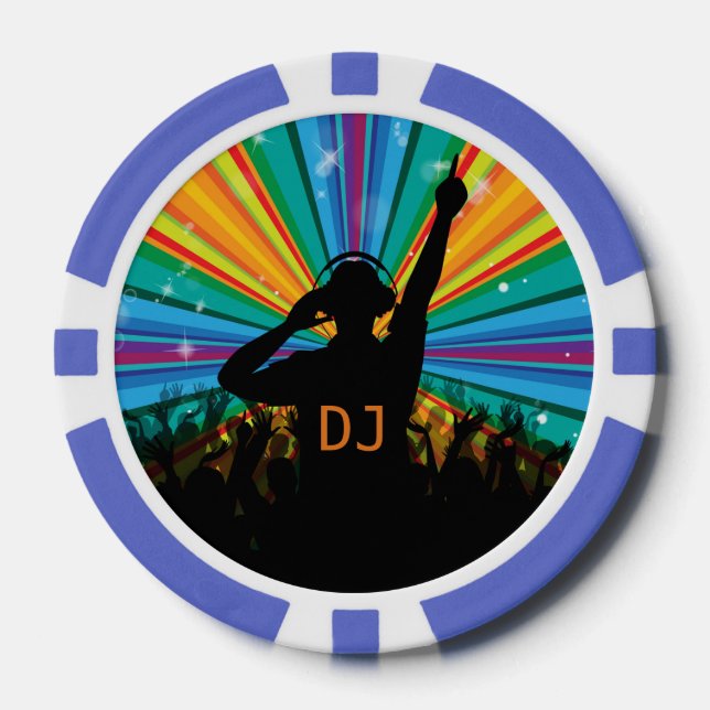 DJ illustration jetons de poker monogramme personn (Recto)
