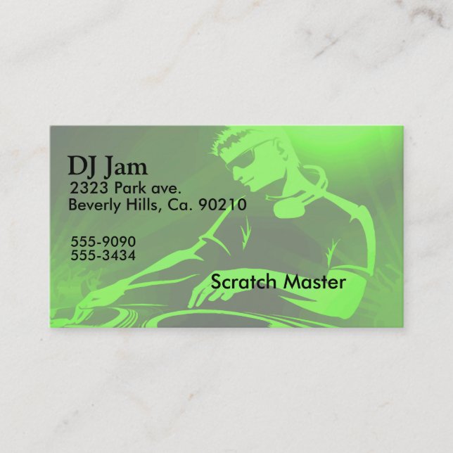 DJ Jam Set Business Card (Front)