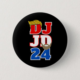 Dj Jd 24 Trump Hair Vance Beard 2024 Republican Me 2 Inch Round Button