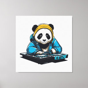 DJ Kawaii Panda Canvas Print