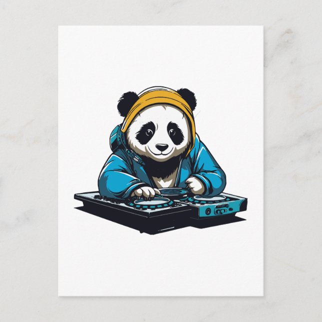 DJ Kawaii Panda Postcard (Front)