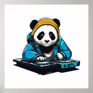 DJ Kawaii Panda Poster