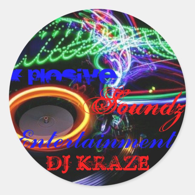 DJ KRAZE CLASSIC ROUND STICKER (Front)