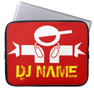 DJ laptop sleeve with custom deejay name