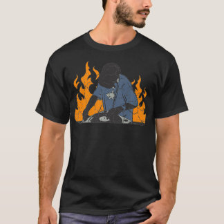 DJ Laying the Music Tracks Sets the Deck on Fire T-Shirt