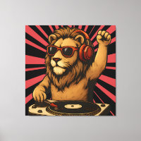 DJ Lion – Cool Retro Style Music Art