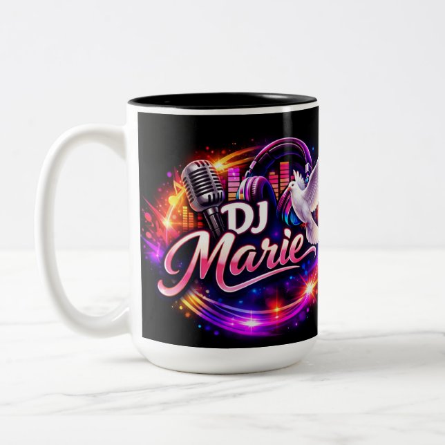 DJ MARIE 2 Two-Tone COFFEE MUG (Left)