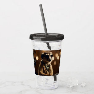 DJ Meerkat: Spinning Tracks in the Savanna, Acrylic Tumbler