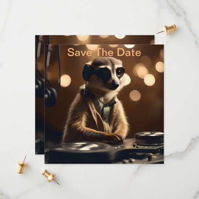DJ Meerkat: Spinning Tracks in the Savanna, Save The Date (Front/Back In Situ)