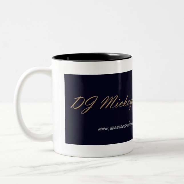 DJ Mickeymouse banner Two-Tone Coffee Mug (Left)