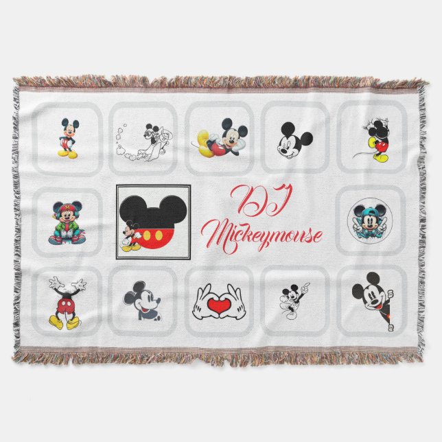 DJ Mickeymouse Throw Blanket (Front)