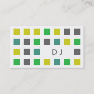 DJ (mod squares) Business Card