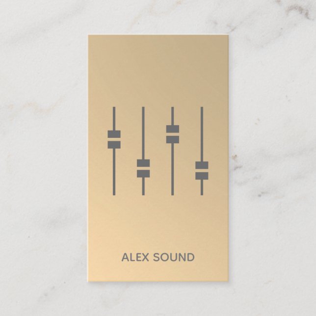 DJ Modern Gold Faux Minimalist 2019 Business Card (Front)