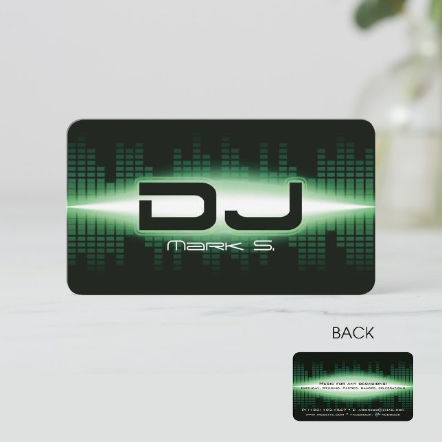 DJ Modern Green Carte de visite (Créateur téléchargé)