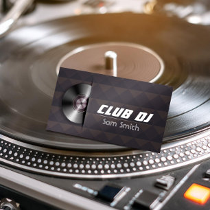 DJ Modern Stylish Turntable Vinyl Recoder Mixer Business Card