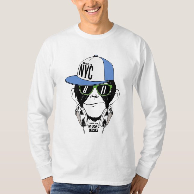 DJ MONKEY funny ape  T-Shirt (Front)