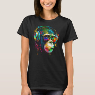 DJ Monkey with Sunglasses Headphones Music Funny M T-Shirt
