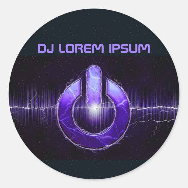 DJ Music and Dance Gig Classic Round Sticker (Front)