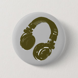DJ music design 2 Inch Round Button
