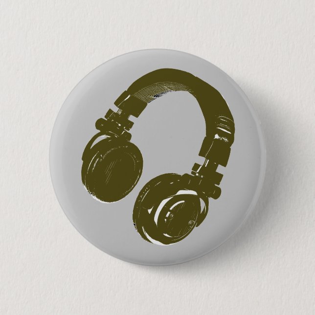 DJ music design 2 Inch Round Button (Front)