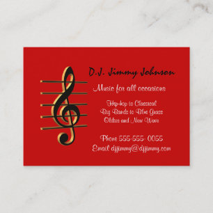 DJ music G clef Business Card