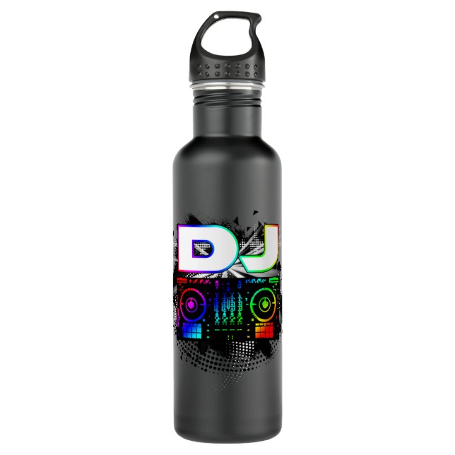 Dj Music Lover Music Player Sound Cool Funny Gift  710 Ml Water Bottle (Front)