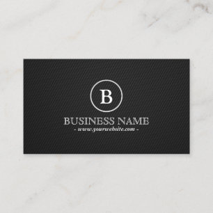 DJ Music Plain Black Monogram Business Card