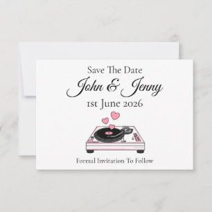 DJ Musician Wedding Save The Date