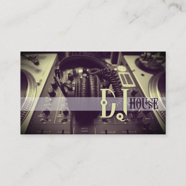 DJ, Musique, Club, Carte de visite (Devant)