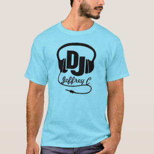 DJ name headphone black graphic t-shirt