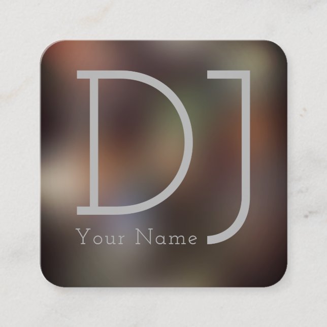 Dj night clubbing style square business card (Front)