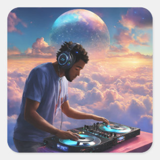 "DJ on the Cloud: Revolutionizing Music Production Square Sticker