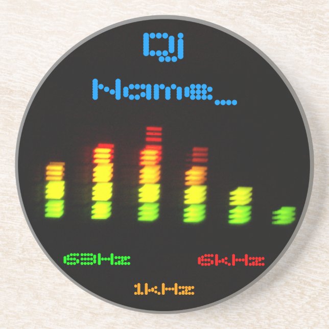 Dj Personal Equalizer Bar EQ - add your name Coaster (Front)