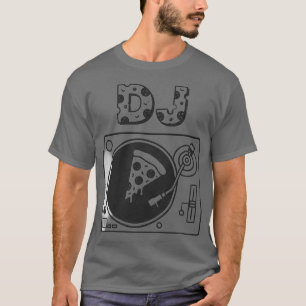 DJ Pizza Slice Turntable Cartoon T-Shirt