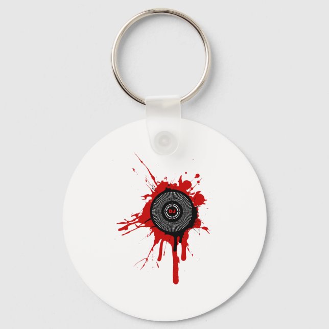 DJ Platter Splatter - Disk Jockey Turntable Deck Keychain (Front)