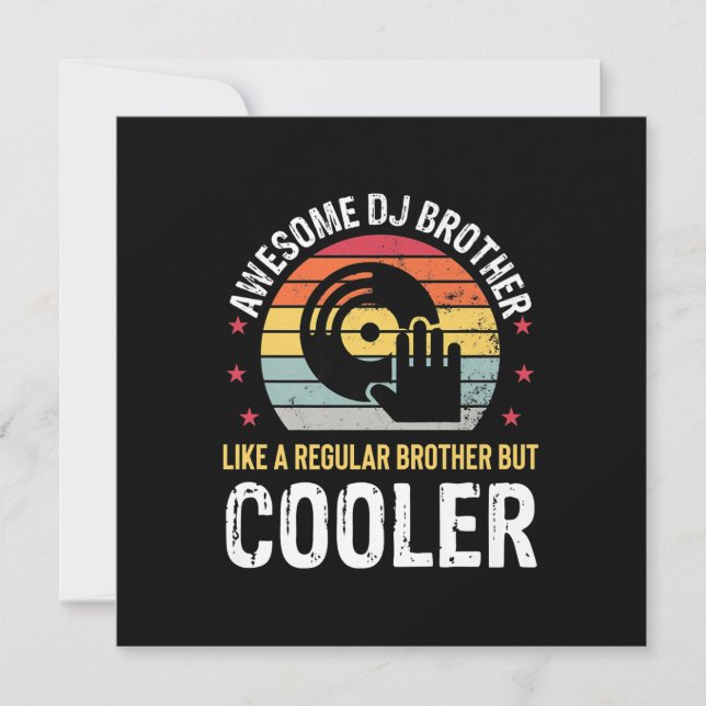DJ Player Brother Funny Disc Jockey Wedding Party Holiday Card (Front)