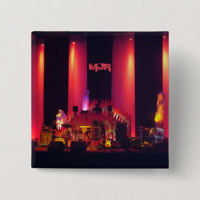 DJ Plays Before Live Band 2 Inch Square Button (Front)