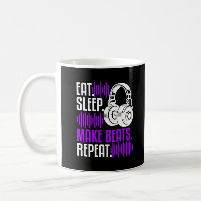 DJ Producer Eat Sleep Make Beats Music Coffee Mug (Left)