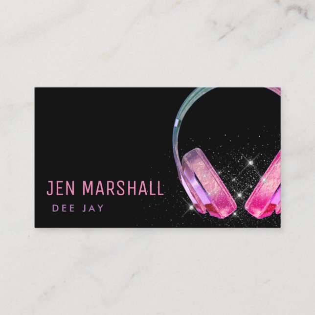 DJ purple pink  Business Card (Front)