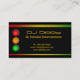 DJ Reggae Traffic Lights Custom Business Cards