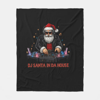 DJ Santa In Da House Fleece Blanket